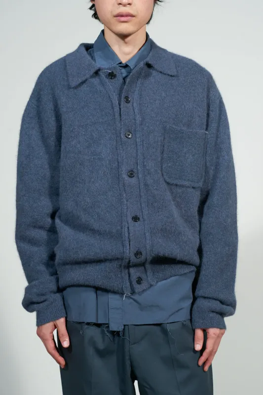 CF.22.03.04.02 HAIRY CARDIGAN alpaca grey made by Camiel Fortgens