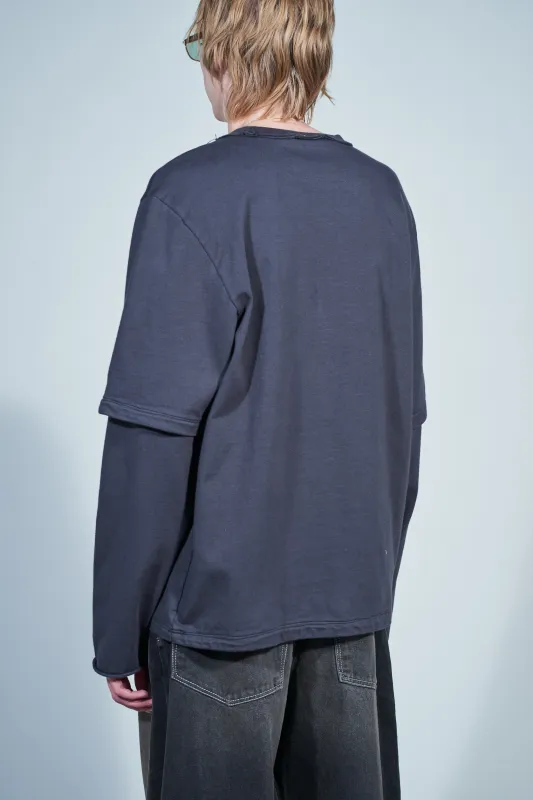 CF.22.01.06.01 DOUBLE SLEEVE BIG TEE heavy jersey grey green made by Camiel Fortgens