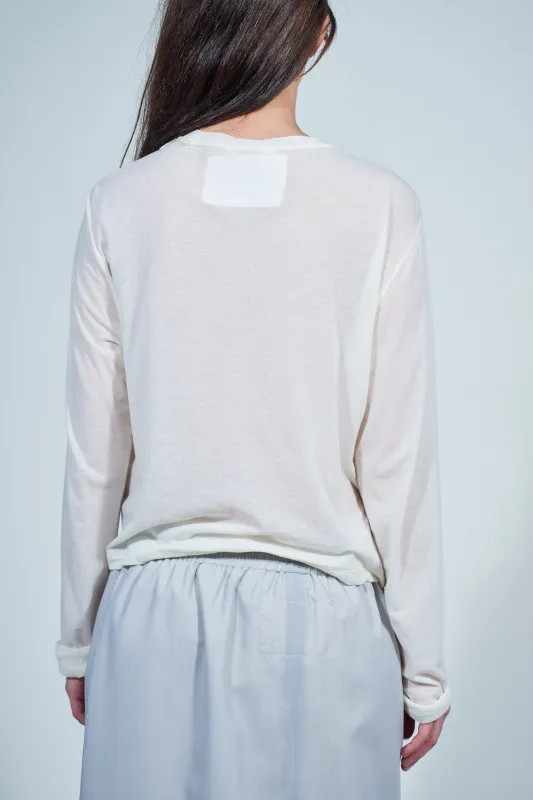 CF.22.01.02.01 NORMAL TEE LS wool/cotton off-white made by Camiel Fortgens