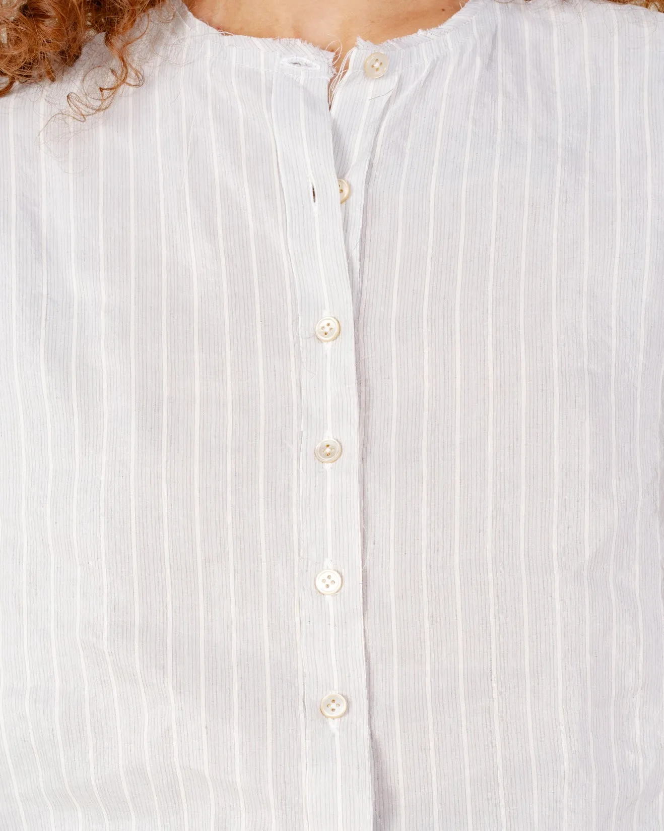 CF.21.05.01.02 SQUARE TOP linen shirting grey/white stripe sold by Camiel Fortgens