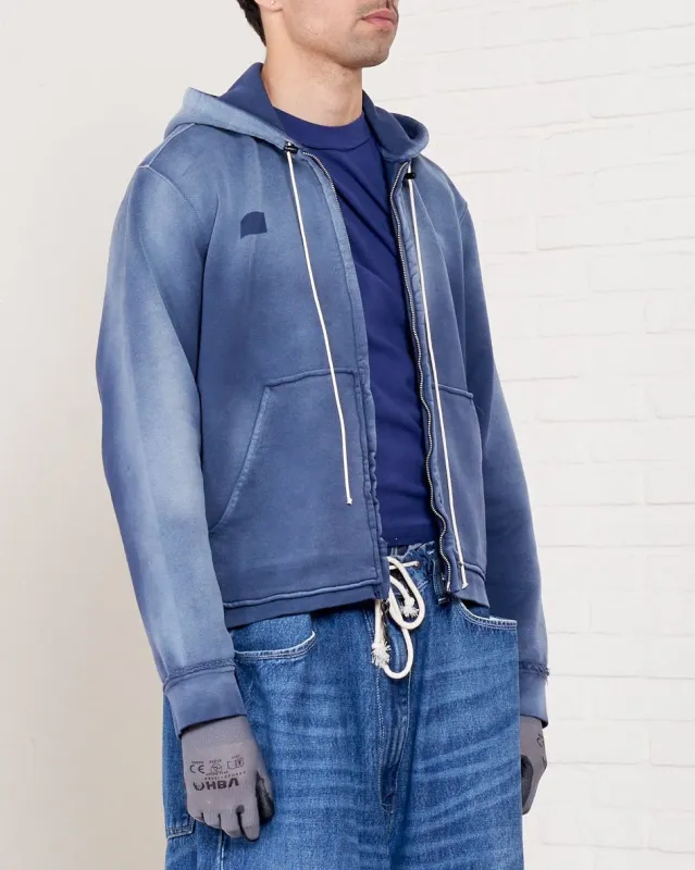 CF.21.02.02.03 FITTED ZIP HOODIE heavy sweat navy sunfade made by Camiel Fortgens