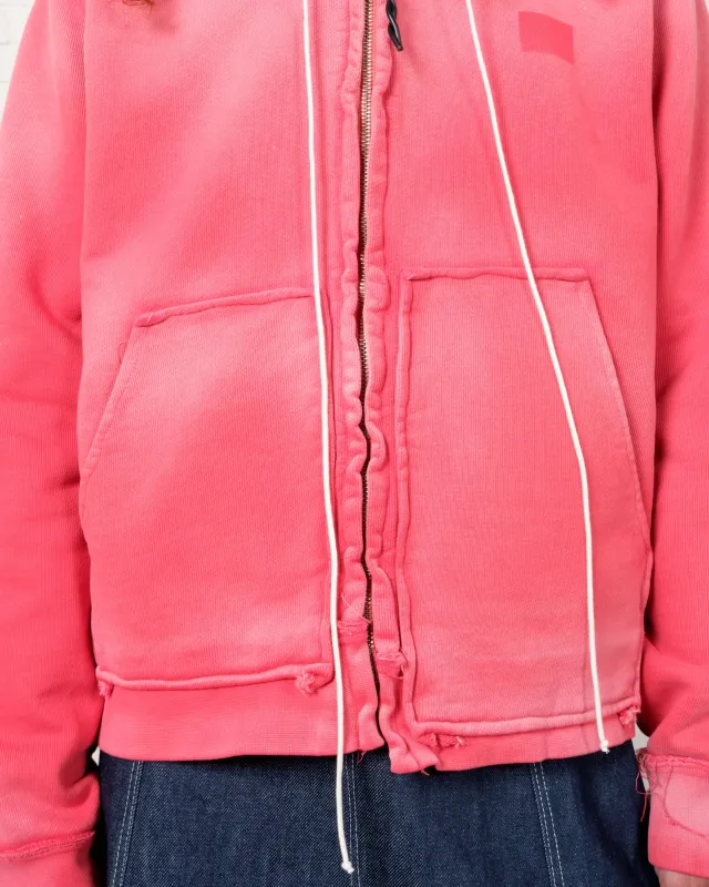 CF.21.02.02.02 FITTED ZIP HOODIE heavy sweat red sunfade made by Camiel Fortgens