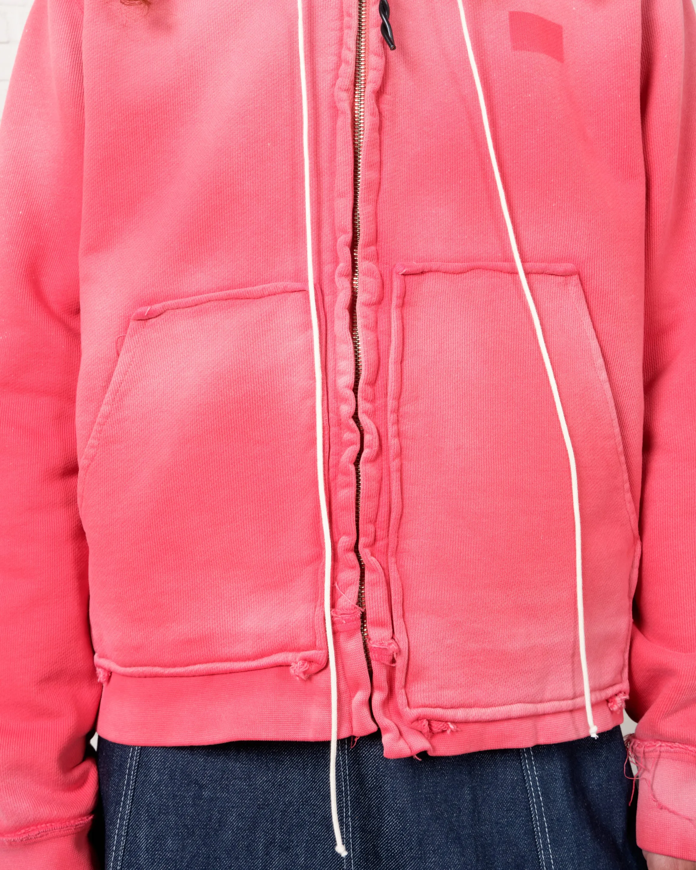 CF.21.02.02.02 FITTED ZIP HOODIE heavy sweat red sunfade sold by Camiel Fortgens
