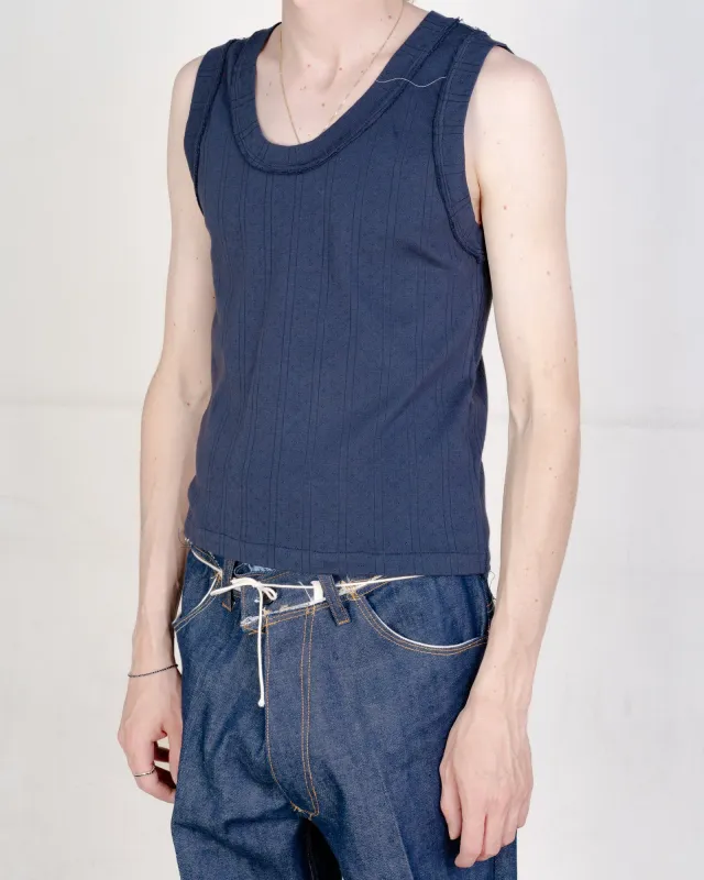 CF.21.01.02.02 TANK TOP ajur rib navy sold by Camiel Fortgens