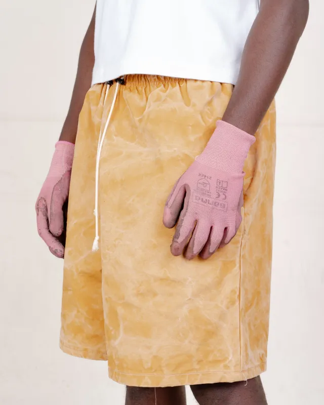 CF.21.13.01.01 KNEE SHORTS washed canvas sand vintage wash sold by Camiel Fortgens