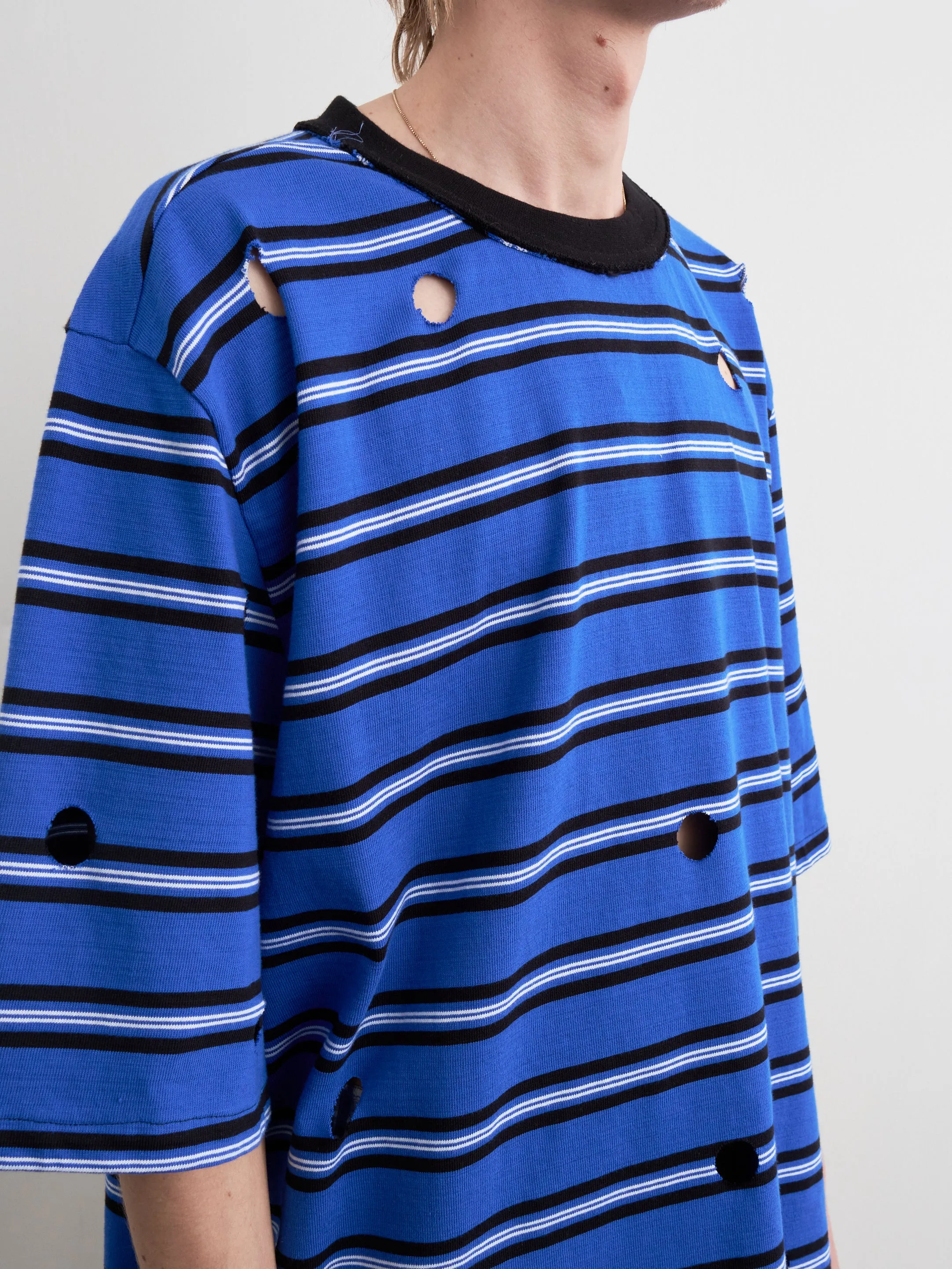 CF.21 RESEARCH HOLES TEE RIB JERSEY BLUE/BLACK/WHITE STRIPE sold by Camiel Fortgens