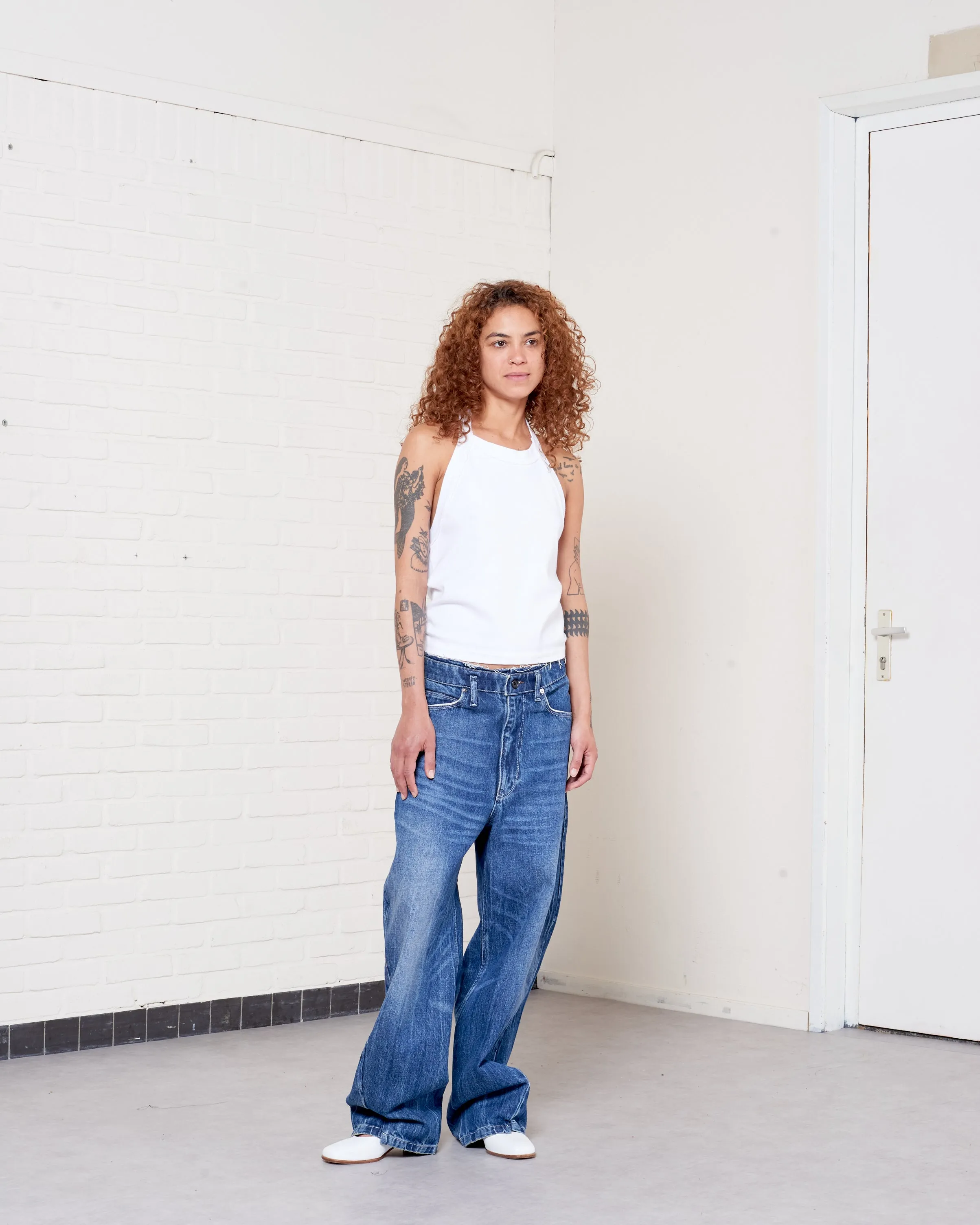 CF.21.01.01.01 HALTER TOP rib jersey white sold by Camiel Fortgens