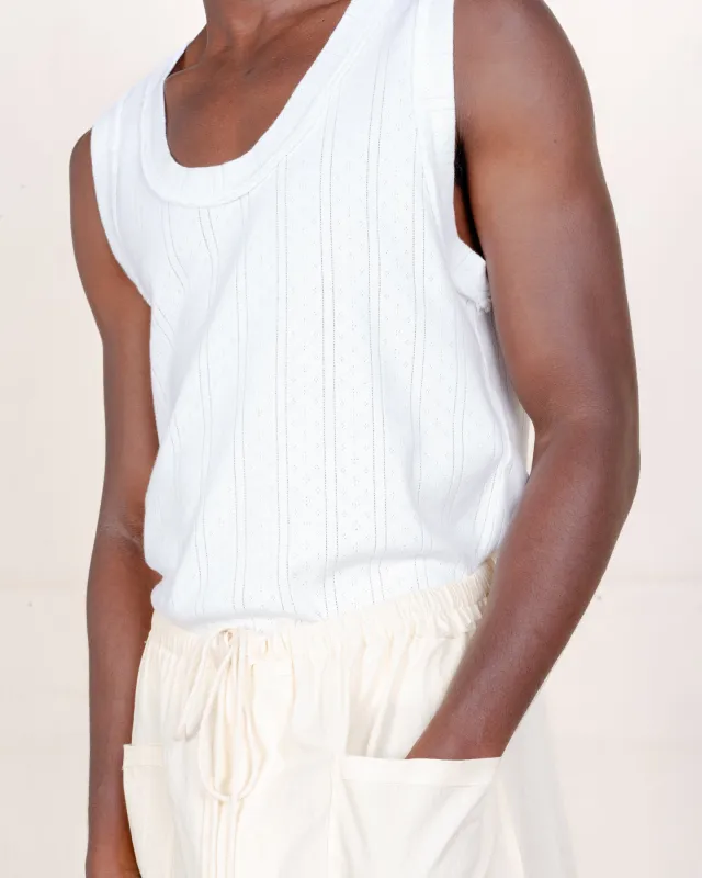 CF.21.01.02.01 TANK TOP ajur rib white made by Camiel Fortgens