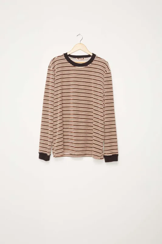 CF.18.01.03.02 BIG TEE LS VELOUR STRIPE PINK/BROWN/WHITE made by Camiel Fortgens