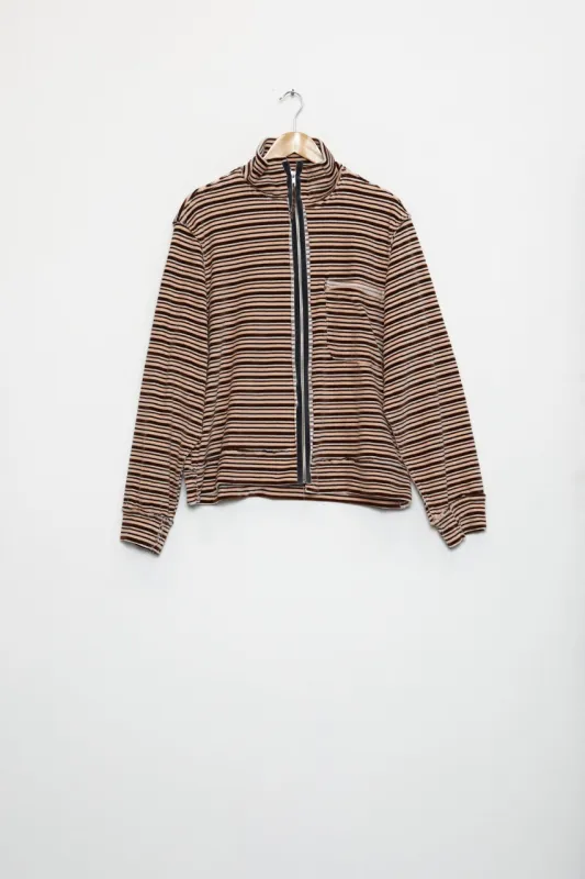 CF.18.02.05.01 TRACK JACKET PINK BROWN STRIPE made by Camiel Fortgens