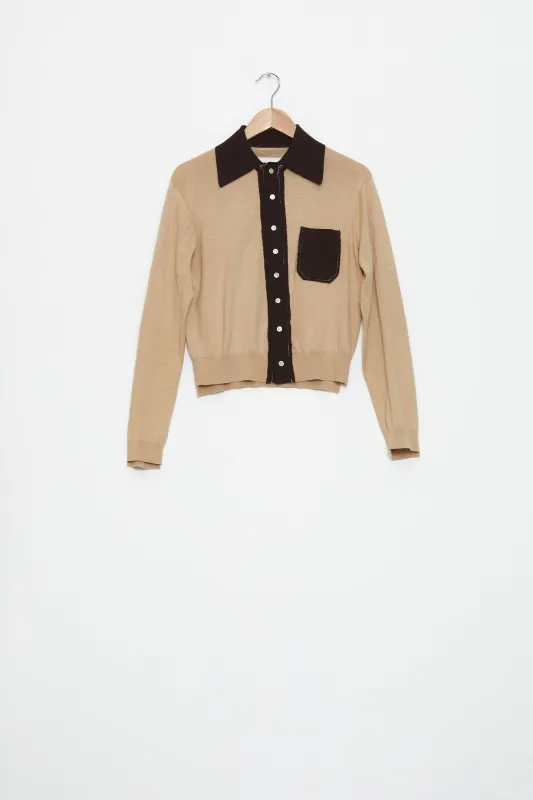 CF.19.03.02.01 70S CARDIGAN sand/brown made by Camiel Fortgens