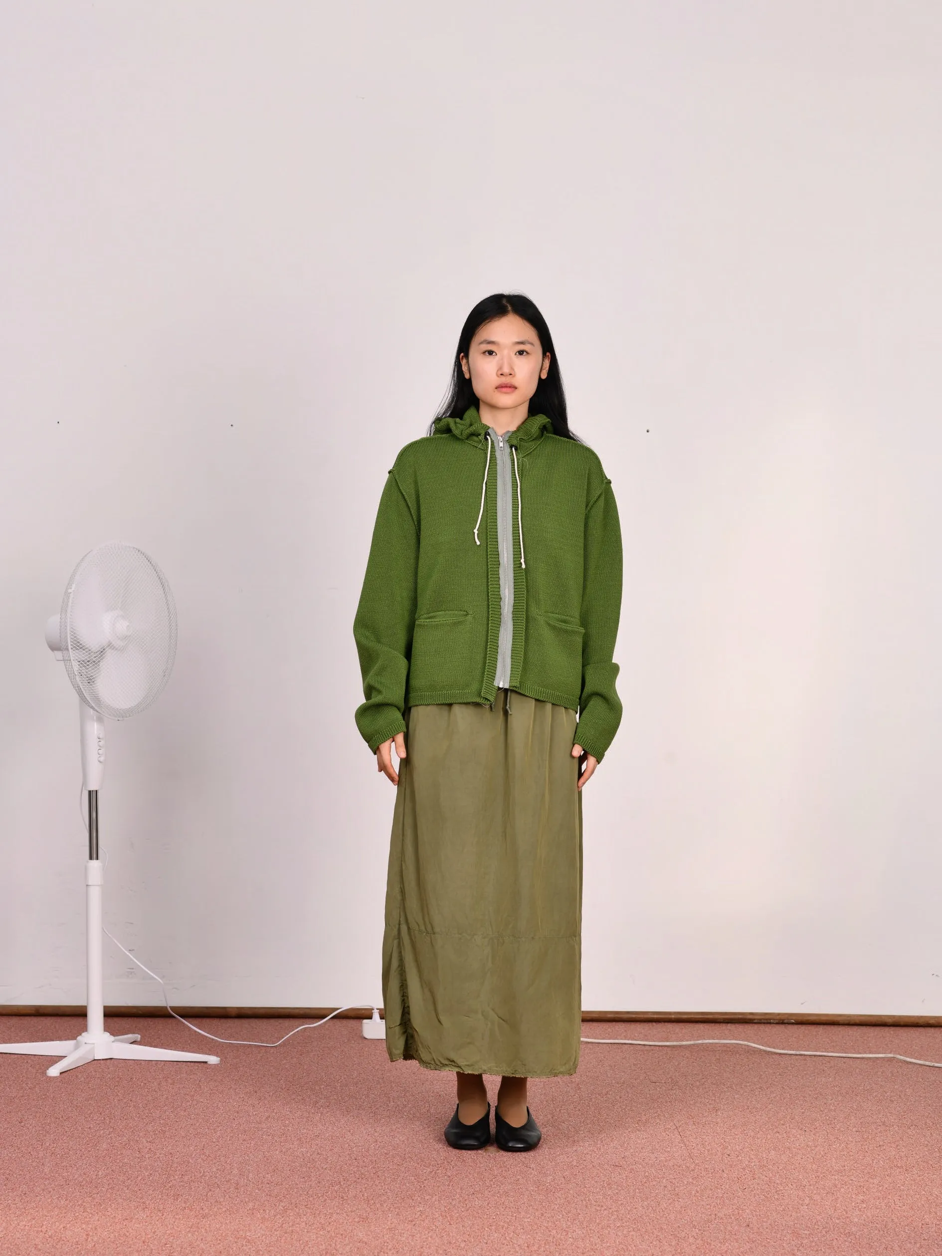 CF.23.03.02.01 KNITTED HOODIE cotton jersey vintage green sold by Camiel Fortgens product image thumbnail 3