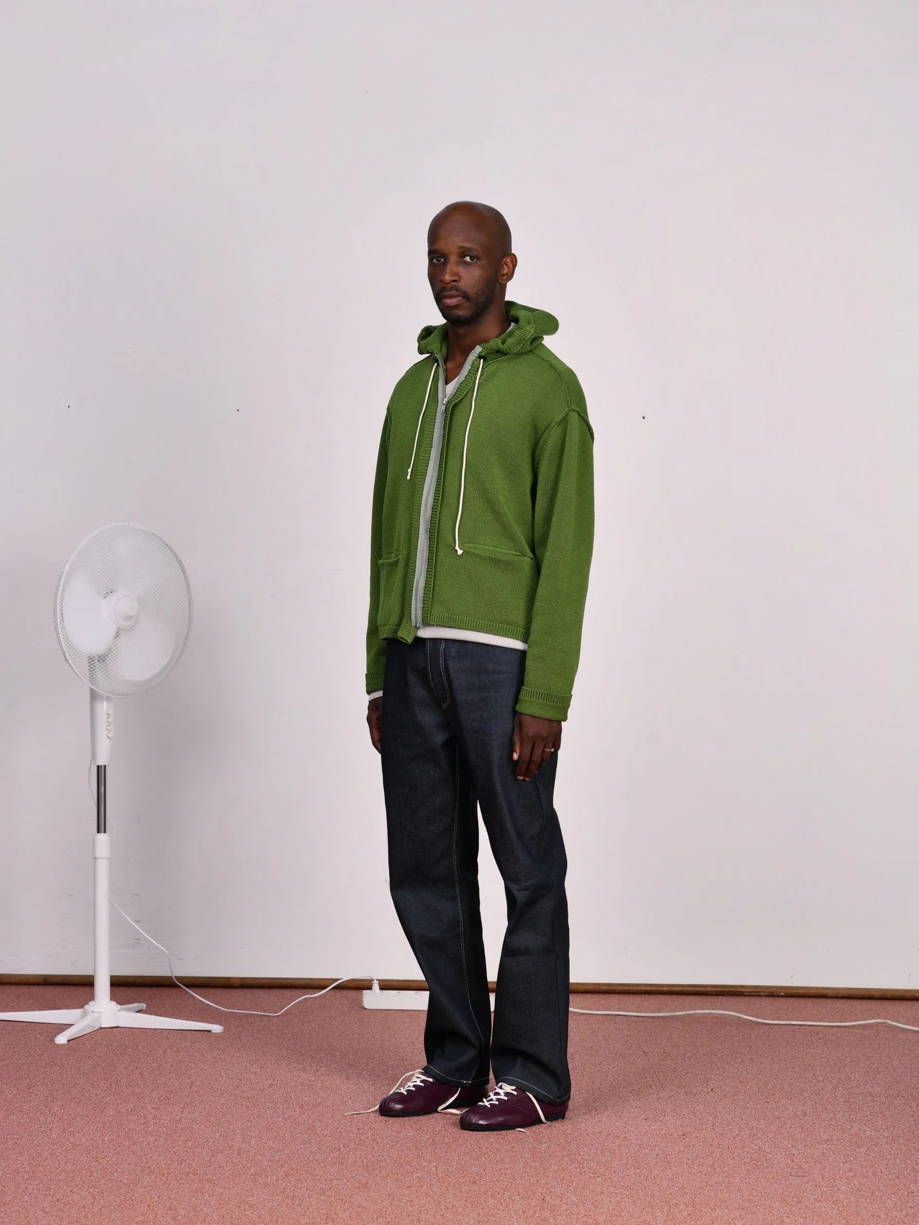 CF.23.03.02.01 KNITTED HOODIE cotton jersey vintage green sold by Camiel Fortgens product image thumbnail 5