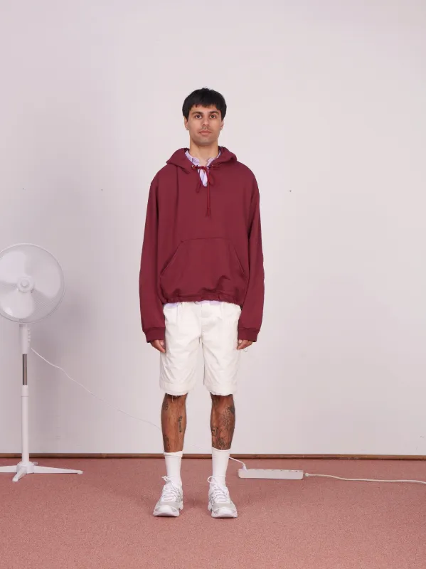 CF.23.02.03.01 ANORAK HOODIE heavy diagonal sweat burgundy made by Camiel Fortgens