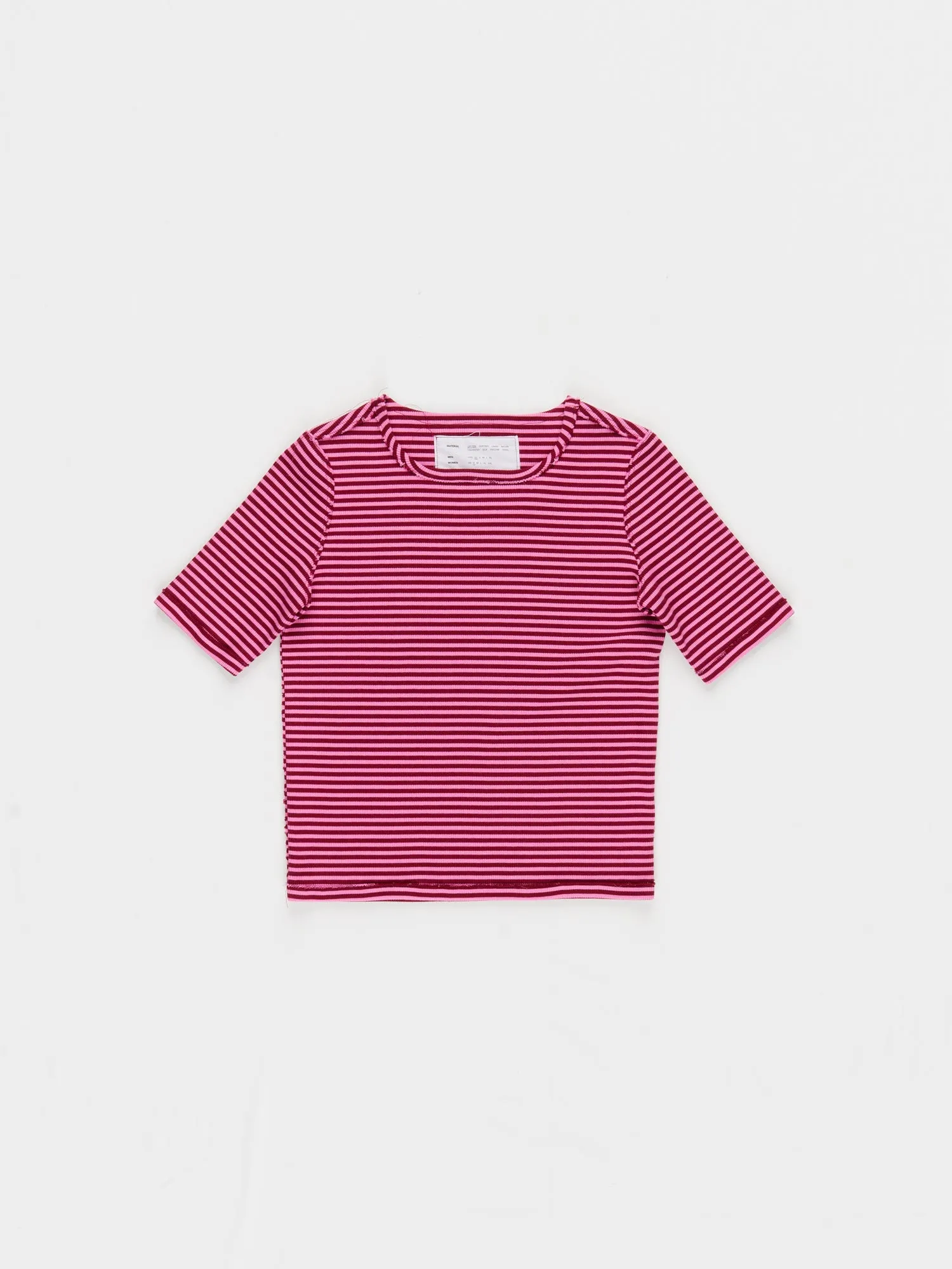 CF.23.01.07.02 FITTED RIB D-NECK TEE 2x1 heavy rib red/pink stripe sold by Camiel Fortgens product image thumbnail 5
