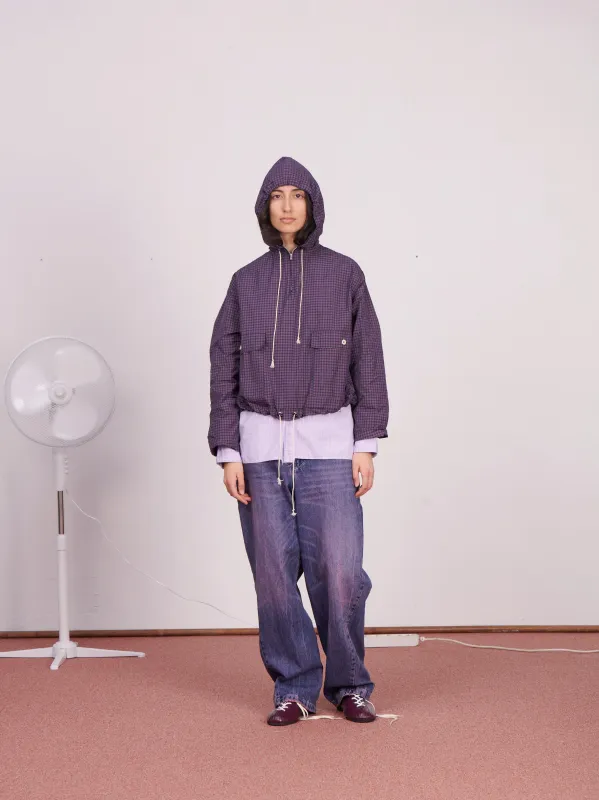 CF.23.09.04.02 OVERHEAD JACKET technical polyester navy/red check made by Camiel Fortgens