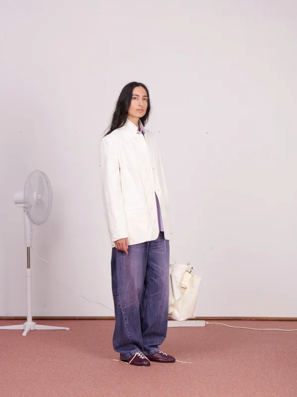 CF.23.09.02.03 SUIT JACKET light canvas optical white made by Camiel Fortgens
