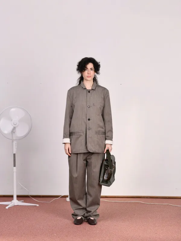 CF.23.09.02.01 SUIT JACKET tropical wool brown melange made by Camiel Fortgens