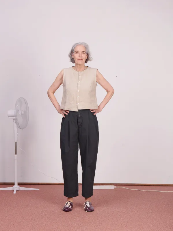 CF.23.06.03.02 SUIT PANTS light canvas dark green made by Camiel Fortgens