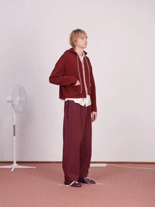 CF.23.06.02.01 SIMPLE PANTS washed twill burgundy made by Camiel Fortgens