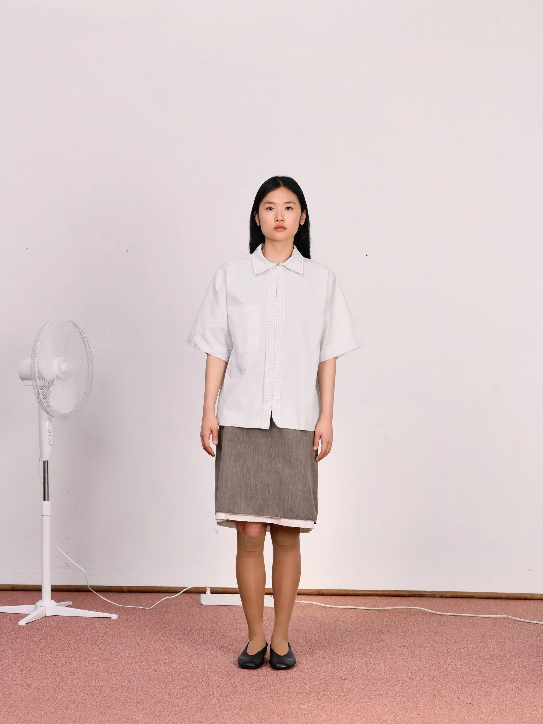 CF.23.04.01.02 SS - ZIP SHIRT shirting blue/white inside-out check sold by Camiel Fortgens product image thumbnail 3