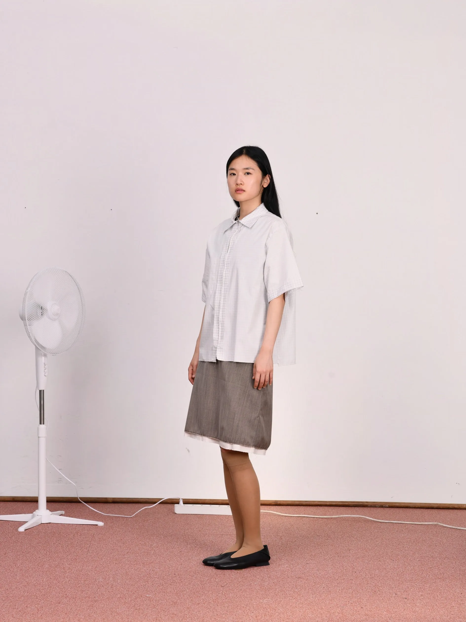 CF.23.04.01.02 SS - ZIP SHIRT shirting blue/white inside-out check sold by Camiel Fortgens product image thumbnail 2