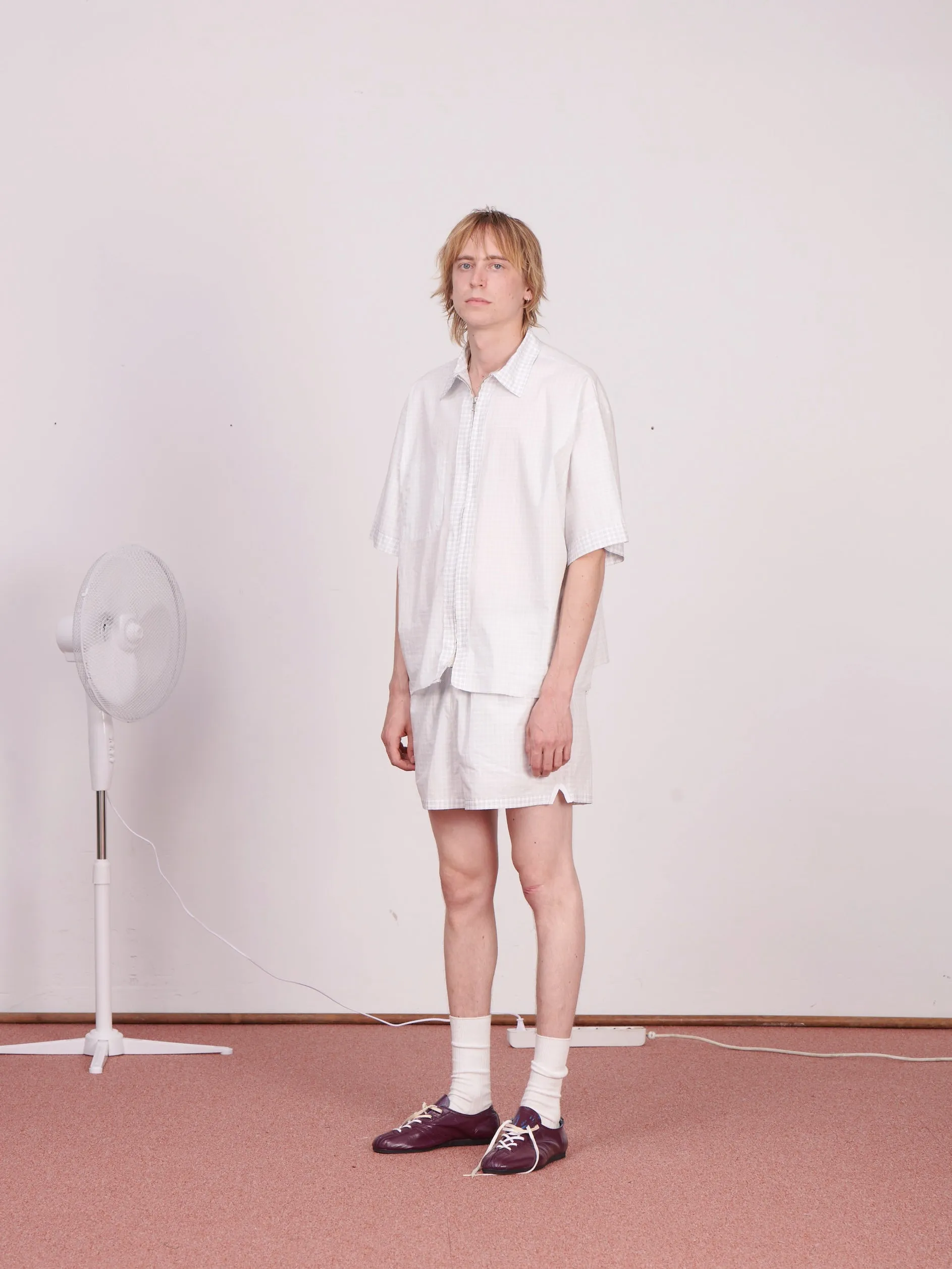 CF.23.04.01.02 SS - ZIP SHIRT shirting blue/white inside-out check sold by Camiel Fortgens product image thumbnail 5