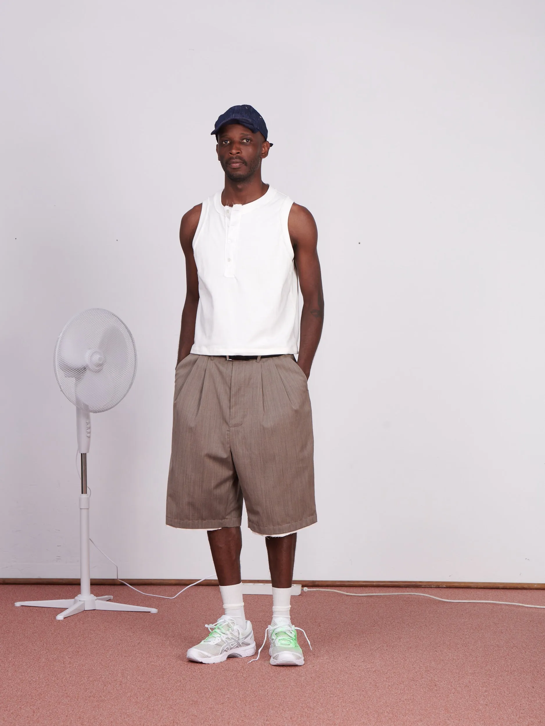 CF.23.13.04.01 SUIT PANTS SHORTS tropical wool brown melange sold by Camiel Fortgens