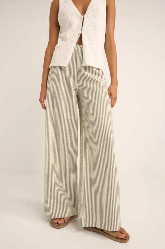 Rhythm Valley Stripe Wide Leg Pant sold by JUNE SWIMWEAR