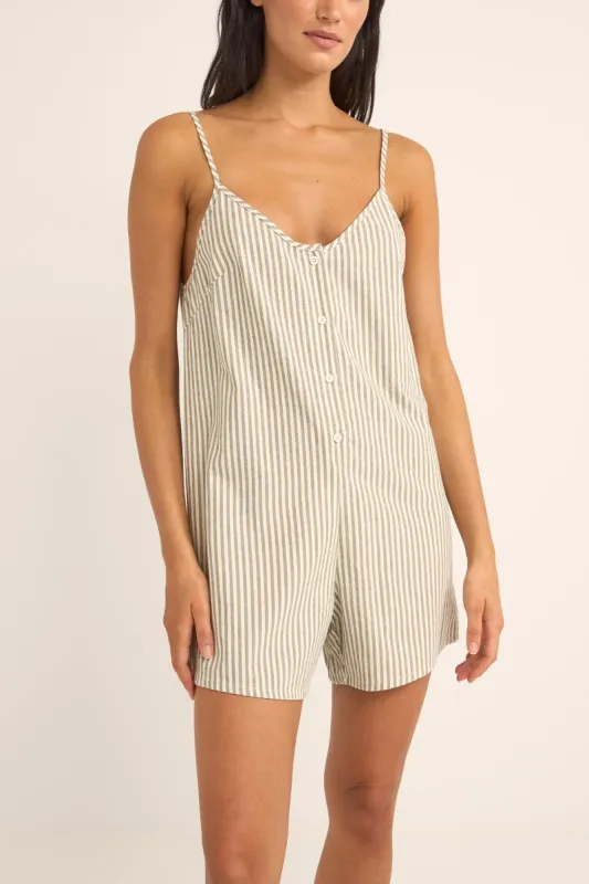 Rhythm Valley Stripe Adjustable Romper sold by JUNE SWIMWEAR