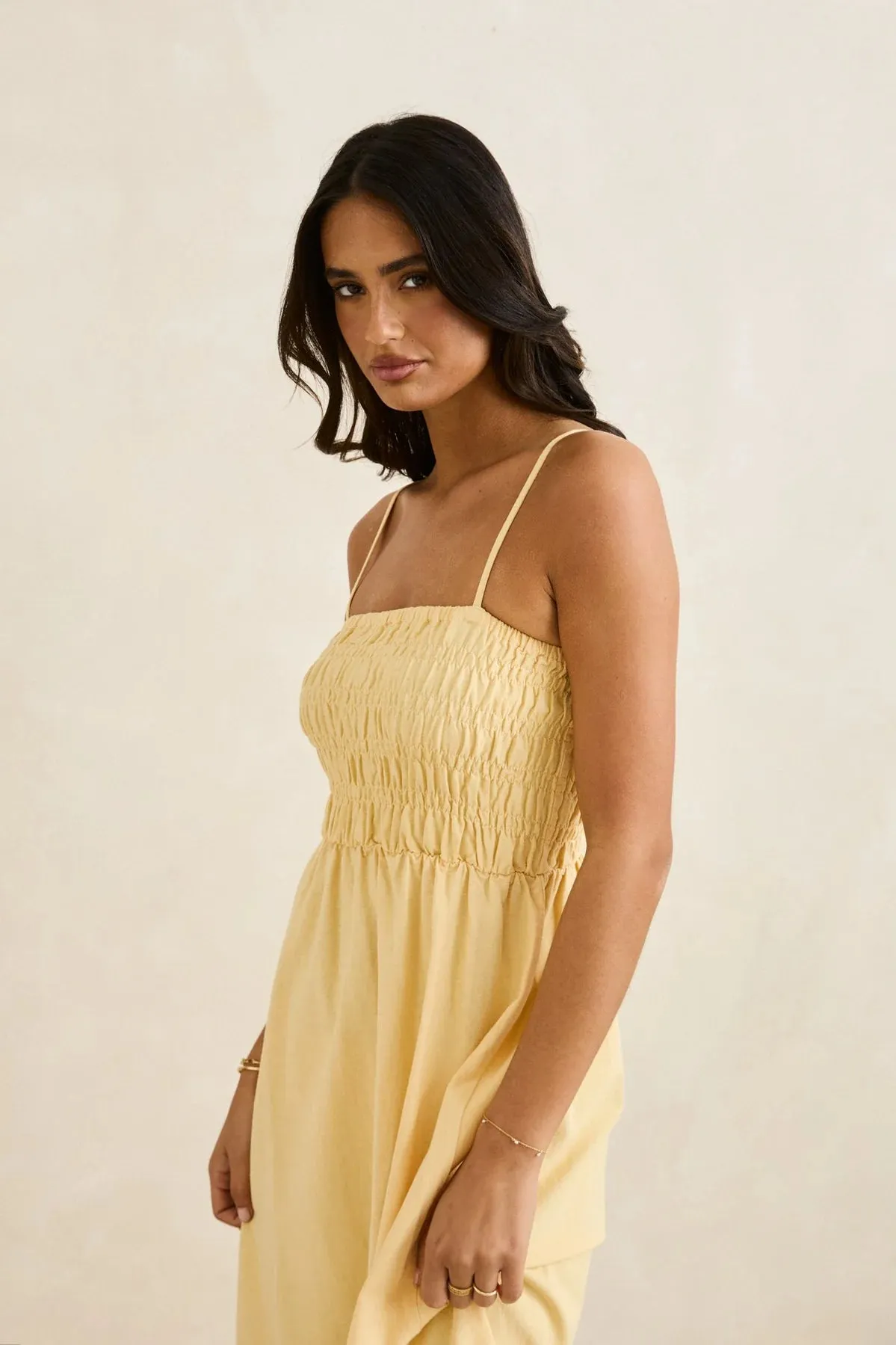 Rhythm Classic Shirred Midi Dress sold by JUNE SWIMWEAR product image thumbnail 5