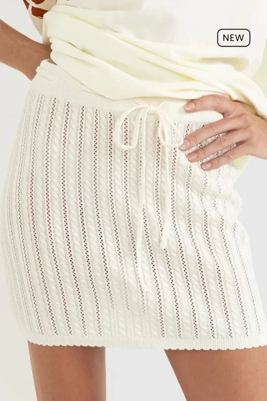 Rhythm Scallop Knit Mini Skirt made by Rhythm.
