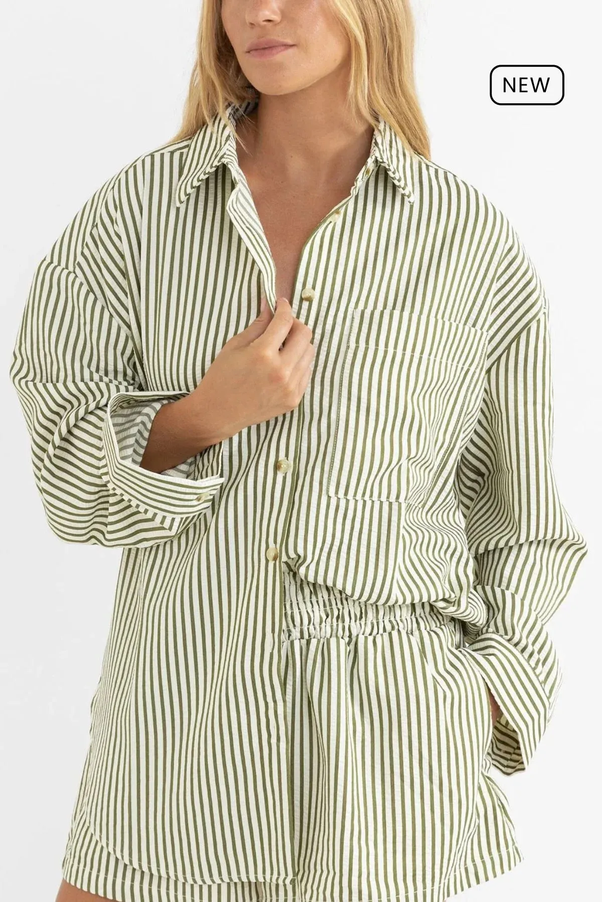 Rhythm Cove Stripe Long Sleeve Shirt sold by JUNE SWIMWEAR