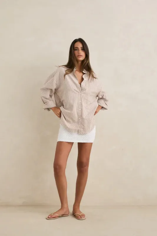 Rhythm Valley Stripe Oversized Shirt made by Rhythm.