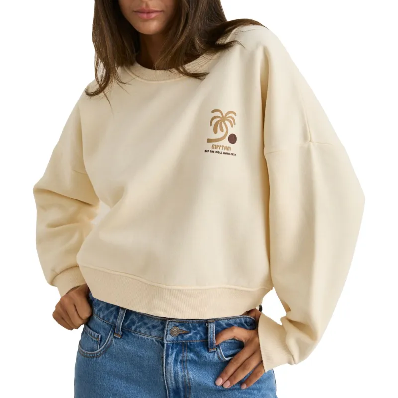 Rhythm Palm Slouchy Crew Neck Fleece made by Rhythm.