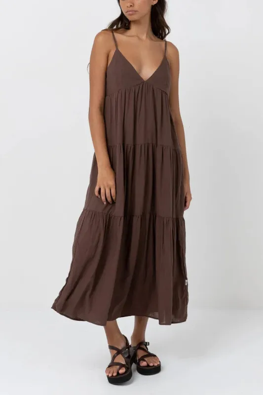 Rhythm Classic Tiered Midi Dress made by Rhythm.