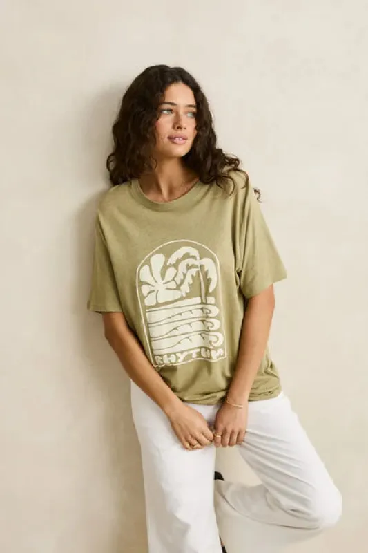 Rhythm Palm And Sun Oversize T-Shirt made by Rhythm.