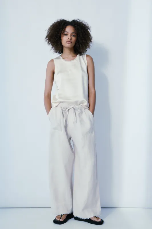 Sienna cream satin top sold by MELISSA NEPTON
