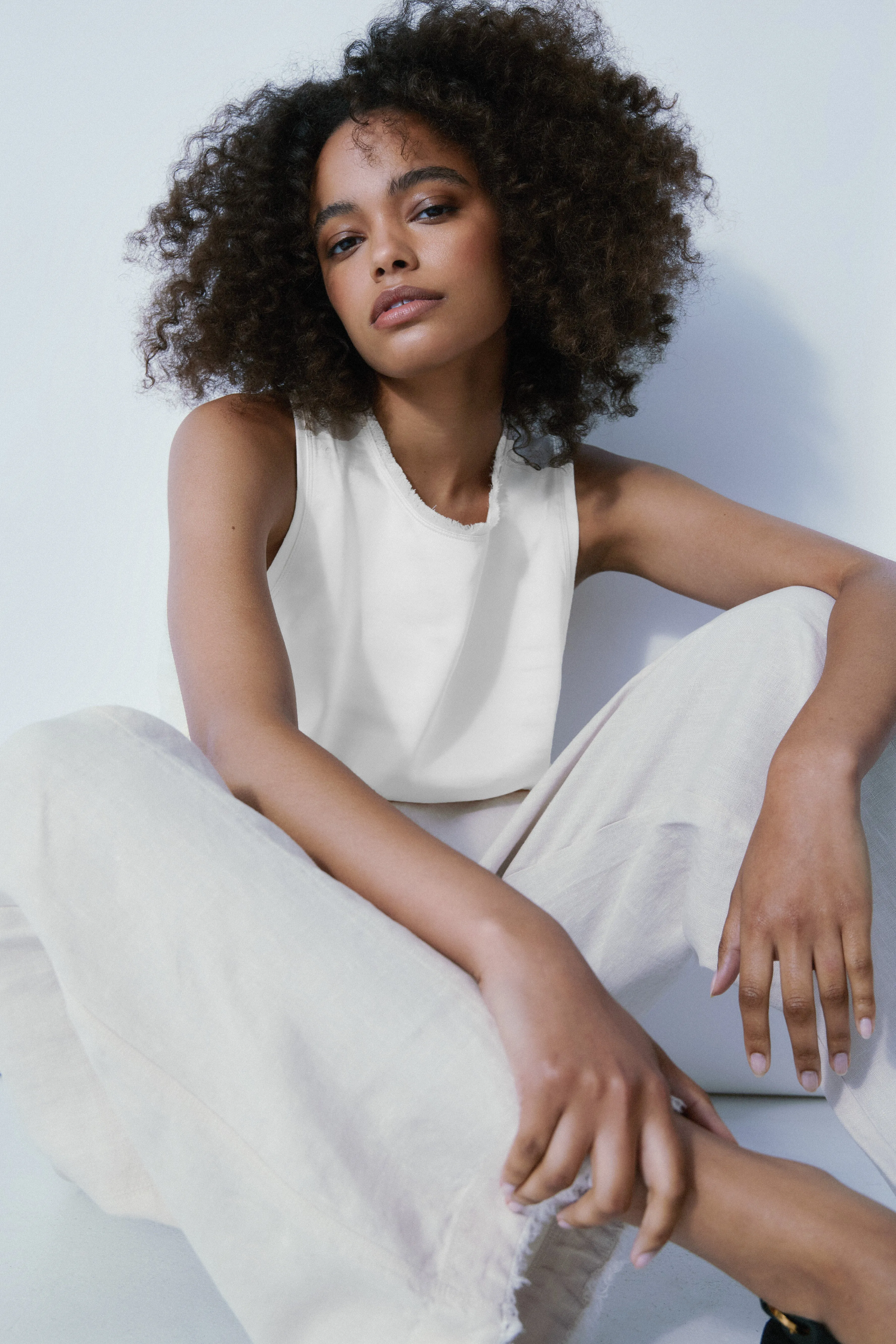 Sienna off white satin top sold by MELISSA NEPTON product image thumbnail 2