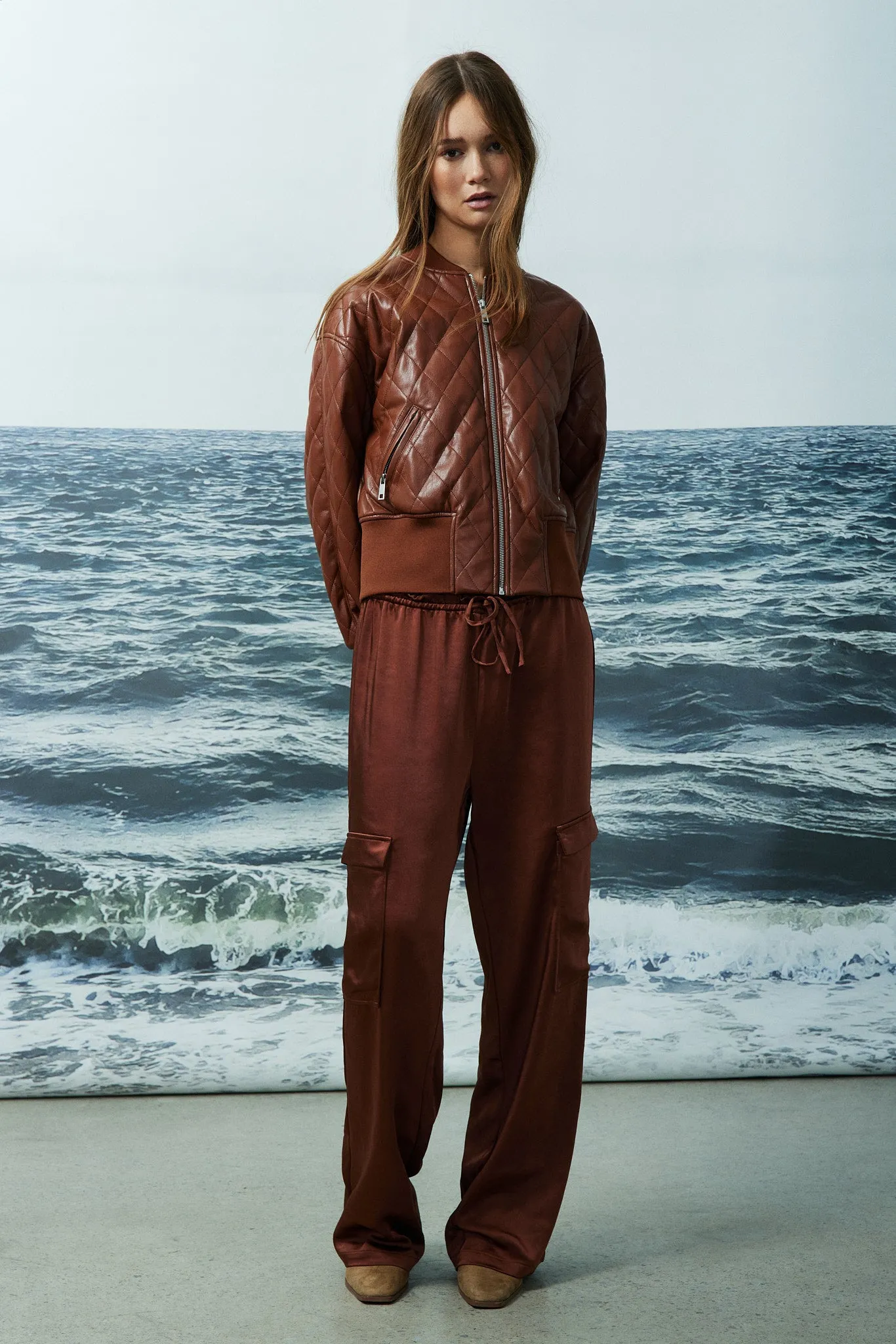 Pia faux leather bomber jacket sold by MELISSA NEPTON product image thumbnail 2