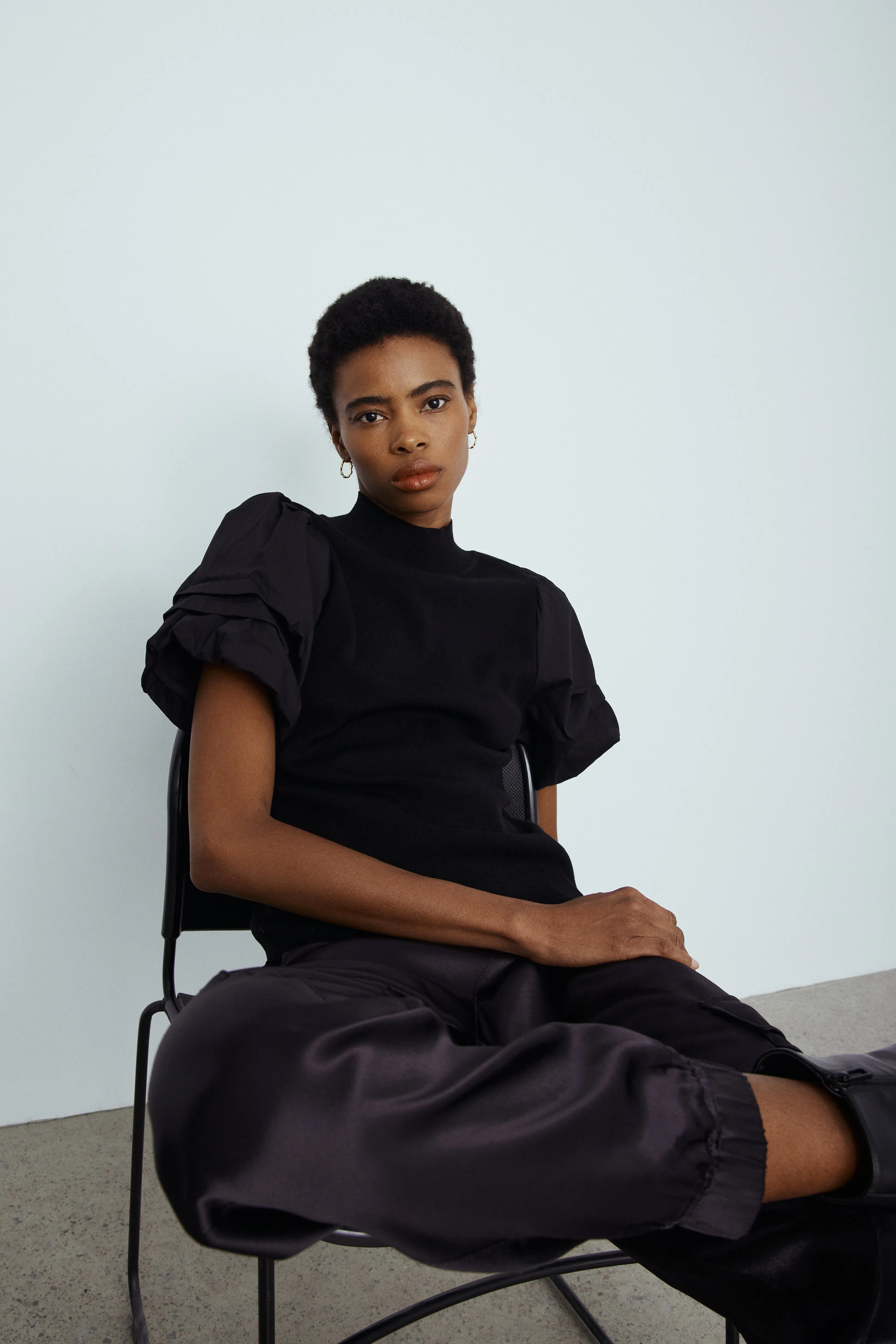 Mollie mixed media top sold by MELISSA NEPTON