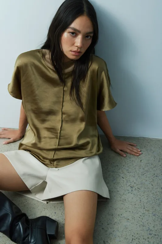 Janis satin tee sold by MELISSA NEPTON