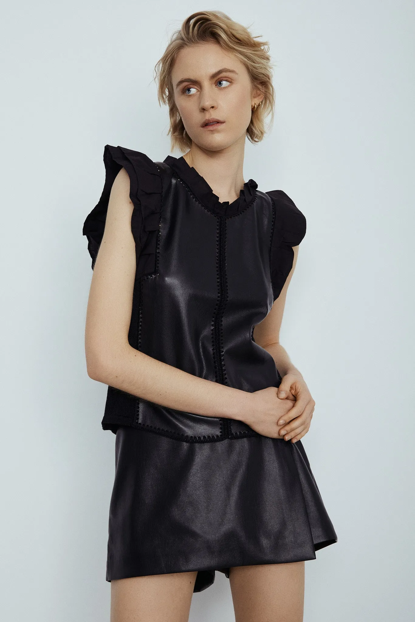 Amandine faux leather skort sold by MELISSA NEPTON product image thumbnail 2