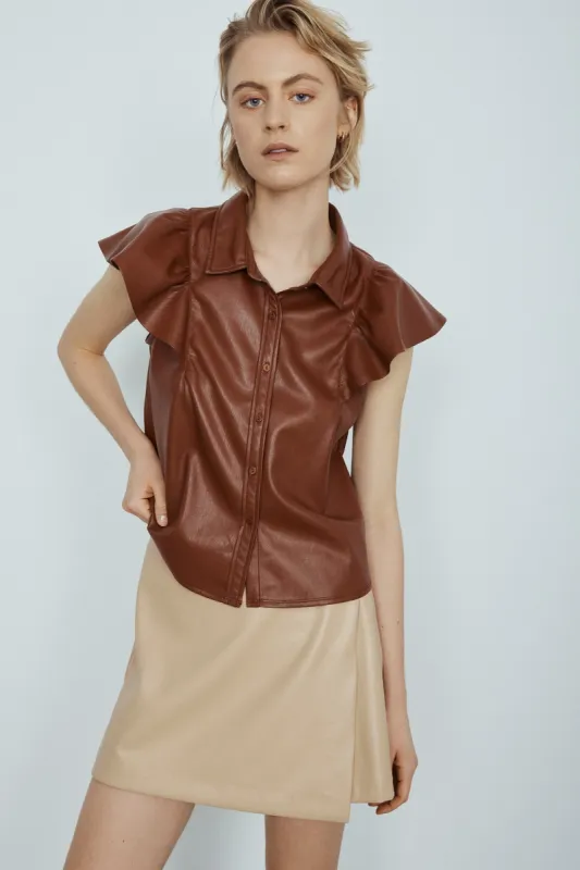 Amandine faux leather skort sold by MELISSA NEPTON