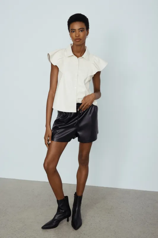 Nessah faux leather shirt sold by MELISSA NEPTON