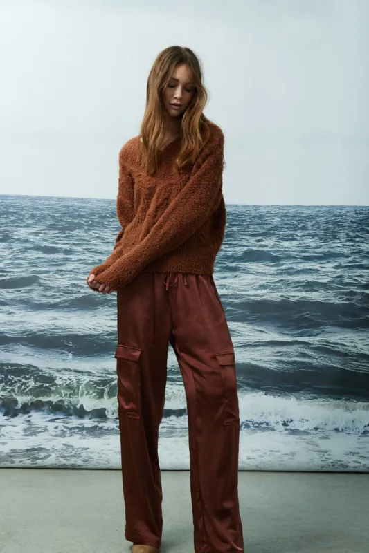 Miranda satin cargo pants sold by MELISSA NEPTON
