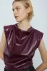 Honore faux leather top sold by MELISSA NEPTON