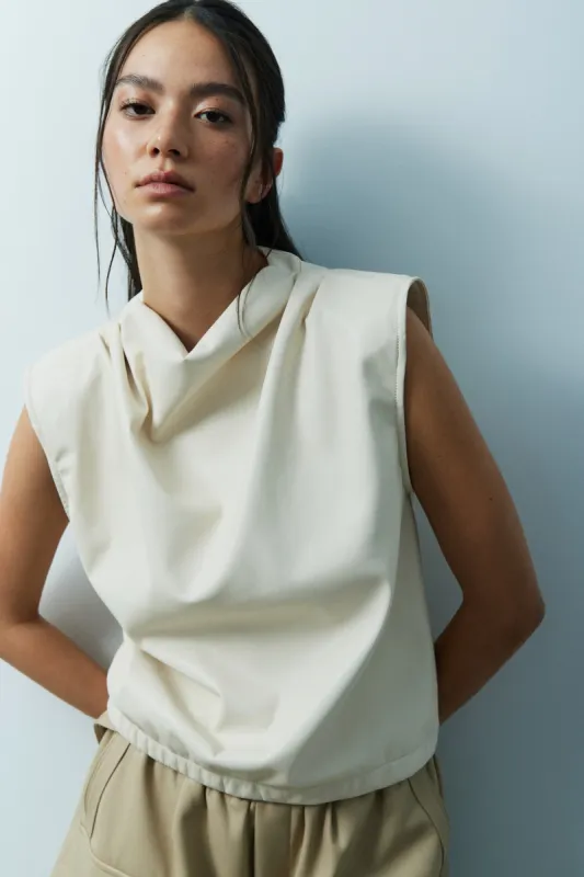 Honore faux leather top sold by MELISSA NEPTON
