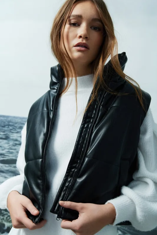 Clyde faux leather vest sold by MELISSA NEPTON