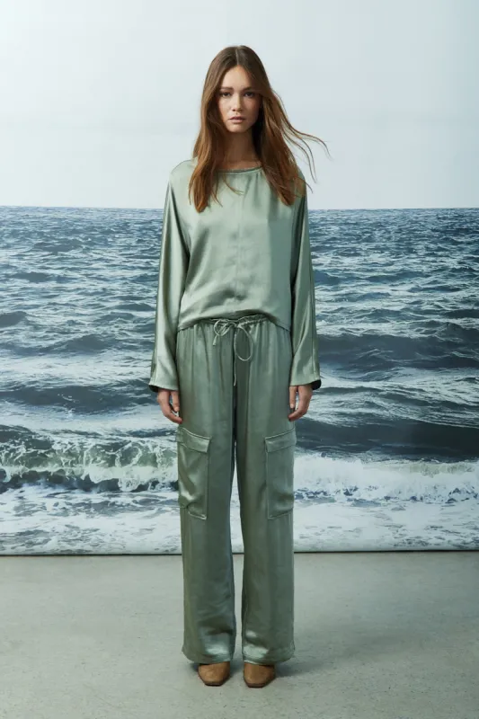Miranda cargo satin pants sold by MELISSA NEPTON